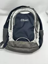 lands end kids Personalized Blue, White And Gray backpack “Ethan”