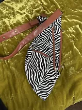 Sash Crossbody Zebra And Brown faux Leather NWT