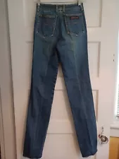 Vintage 80s Jordache straight leg jeans womens 27L 10.5" rise logo stitching