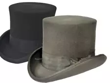 Top Hat Tall Victorian Grey Black CHOOSE COLOR Felt Steampunk SASS Dickens