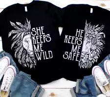 Couples Choice Wild & Safe Black Matching Soft SS T-shirts