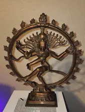 Dancing Shiva Nataraja 11" Statue Antique Solid Bronze