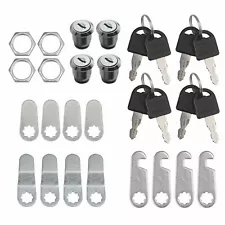 4Pcs 16mm Keyed Cylinder Cam Locks Tool Box File Cabinet Desk Drawer with 8 Keys