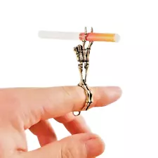 Vintage Skeleton Hand Cigarette Ring Holder, Smoking Accessory, Unique Design