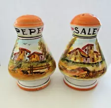 Grazia Deruta Italy Ceramic Majolica Salt and Pepper Sale Pepe Unused