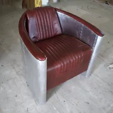 Tomcat Aviator Chair - Aircraft - Aluminum Leather Handmade Armchair