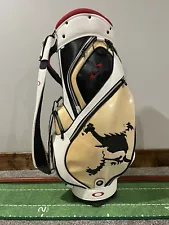 Oakley Skull Golf Bag 9.0 White Divider 4 way Strap & Rain Cover Cart 2015 Model