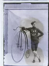 Glass Negative Penny-farthing High Wheel Bicycle Racer Medals see Provenance. G1