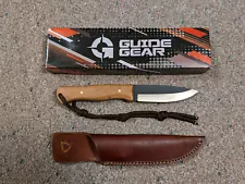 Guide Gear Bushcraft Knife 4.5" Fixed Blade Camping Survival Hunting Sheath Box