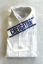 NEW CREIGHTON US NAVY OFFICERS WHITE LONG SLEEVE SERVICE DRESS SHIRT 15 1/2 X 33