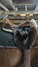 Bates Caprilli All Purpose Saddle 18" Brown (Converted to Wool)