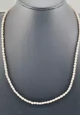 925 STERLING SILVER FRESHWATER PINK SEED PEARL NECKLACE 18" WEDDING CLASSIC 3811