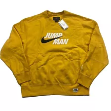 Nike Air Jordan Sweater Pullover Jumpman Crew Yellow DA7194-781 Men's Size Large