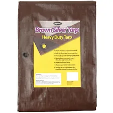 Open Box 50% OFF -Heavy Duty Brown Silver Tarps Canopy Roof Tarp - 30'x30'