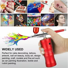 Portable Air Compressor Kit Airbrush Paint Spray Gun Nail Art Tattoo Airbrush US