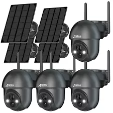 Solar Battery Powered Wireless WiFi Outdoor Pan/Tilt Home Security Camera System