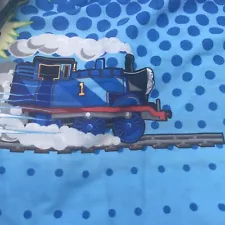 Thomas the Train Friends Twin Flat Sheet Blue Polka Dot 66x 96 Fabric Jay Franco