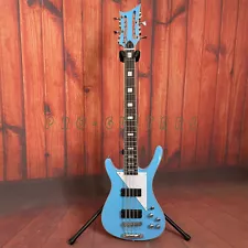 Blue Electric Bass Guitar 12-String Chrome Hardware Special Shaped 8+4 Fast Ship