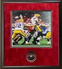 GEORGIA FOOTBALL 2022 SEC CHAMPIONSHIP JALEN CARTER #1 VS LSU framed print seal