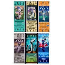 Commemorative New England Patriots Super Bowl Tickets SB 36, 38, 39, 49, 51, 53