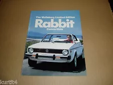 1983 Volkswagen VW Rabbit convertible Wolfsburg Limited Edition sales brochure