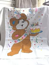 Large Vintage 90s Birthday Bear Flag for Flag Pole