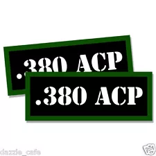 380 ACP Ammo Can 2x Labels 380 Ammunition Case stickers decals 2 pack 3"x1.15"