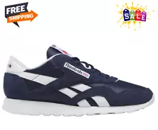 [HOT SALE] Reebok Men's Classic Nylon Shoes (Medium/D) - Navy/White/White