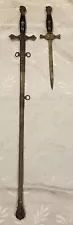 Antique Masonic Knights Templar sword with sheath and dagger.