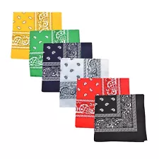 Pack of 12 Paisley Cotton Bandanas Novelty Headwraps - Dozen Available in Many