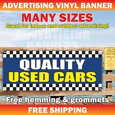 QUALITY USED CARS Advertising Banner Vinyl Mesh Sign dealer auto service credit