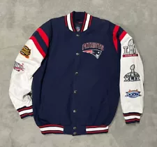 New England Patriots 5 Time Super Bowl Champion Varsity Jacket Men’s LG GIII