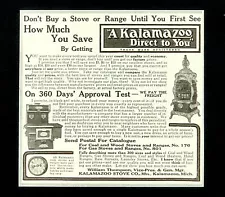 1908 Kalamazoo Stove Advertisement Coal Wood Gas Range Photo Antique Print AD