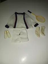 VTG Barbie Ken Doll 1960s Time for Tennis Outfit #790 Sweater Shorts Shoes Socks