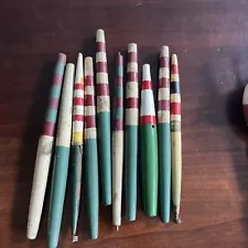 10 Vintage Pencil Shape Fishing Bobbers