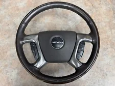 07-14 GM DENALI Pickup/SUV Brown Leather Woodgrain Steering Wheel COMPLETE ASIS