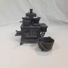 Queen Mini Cast Iron Stove With Accessories Pots Pans Vintage Shovel Coal Bin