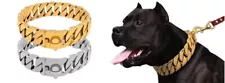 Heavy Duty Stainless Steel Dog Collar for Large Dogs • Pitbull Fashion Jewelry