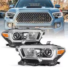 For 2016-2022 Toyota Tacoma w/ LED DRL Chrome Headlights Headlamps Left+Right (For: 2016 Toyota Tacoma)