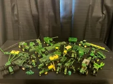 ertl john deere die cast metal tractors, accessories and pull behinds lot bundle