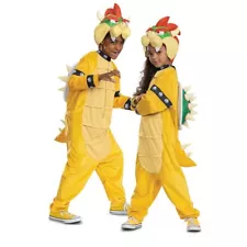 Super Mario Bros Movie Bowser Jumpsuit + Headpiece Halloween Costume Child S-XL