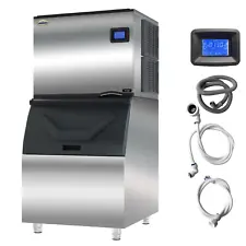 500lbs/24H Commercial Ice Maker Machine 1201W SECOP Compressor Large Storage Bin