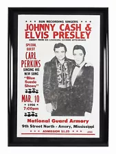 1956 Johnny Cash Elvis Presley Concert Serigraph Poster Original Print Music