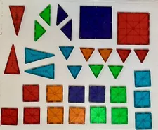 Magna-Tiles Clear Colors 32 Piece Set - PreOwned Magnetic Building Tiles