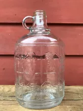 Vintage Rare Embossed Half Gallon Glass Wine Jug