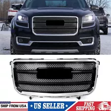 For 2013-2016 GMC Acadia Denali Chrome+Black Front Bumper Grille Grille Assembly (For: 2016 GMC Denali)