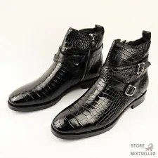 Belly Genuine Crocodile Alligator Skin Leather Boots Men Shoes 7-14US