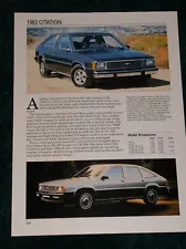 ★★1983 CHEVY CITATION SPEC SHEET INFO PHOTO 83 COUPE X-11 X11 SPORT★★