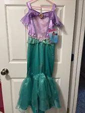 Disney Princess Ariel Mermaid Deluxe Child Halloween Costume Dress Medium 7-8