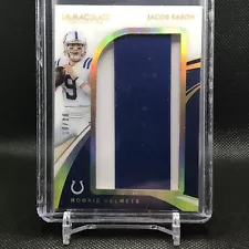 JACOB EASON 2020 PANINI IMMACULATE ROOKIE HELMET PATCH RC # /18